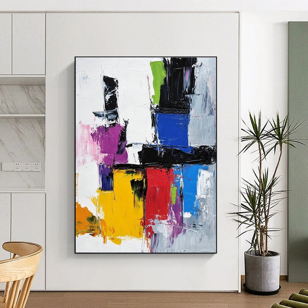 Colorful Geometric Abstract Painting with Dynamic Lines GER627
