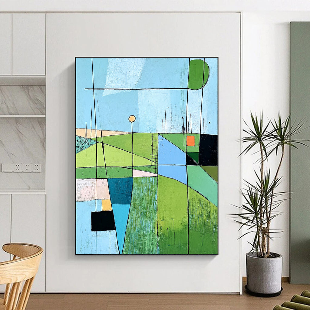 Green and Blue Landscape - Themed Abstract Artwork GER232