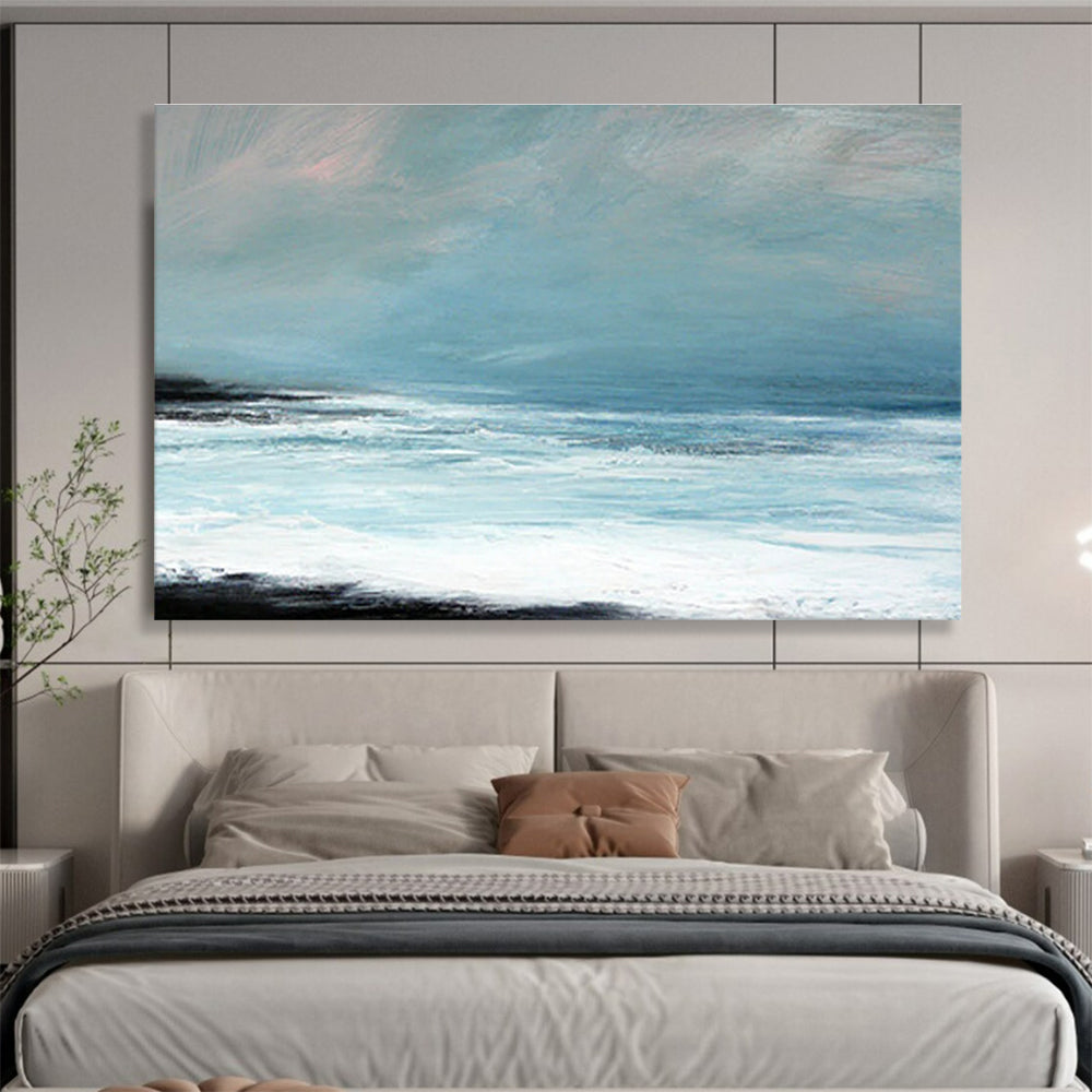 Light Blue Calm Sea Abstract Painting THY031