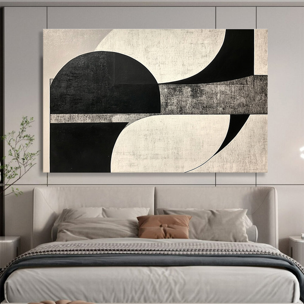 Monochromatic Geometric Forms Abstract Painting DYP099