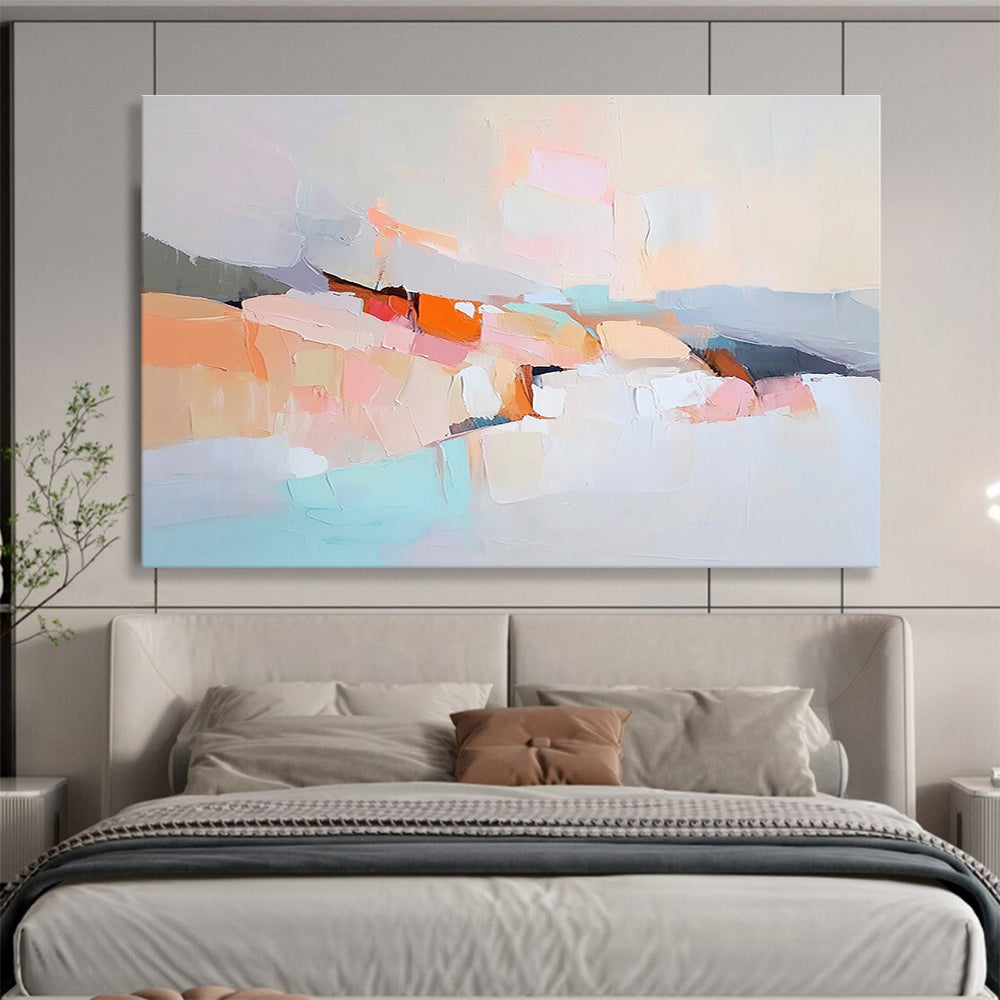Soft Color Block Abstract Painting with Pastel Hues DYP511