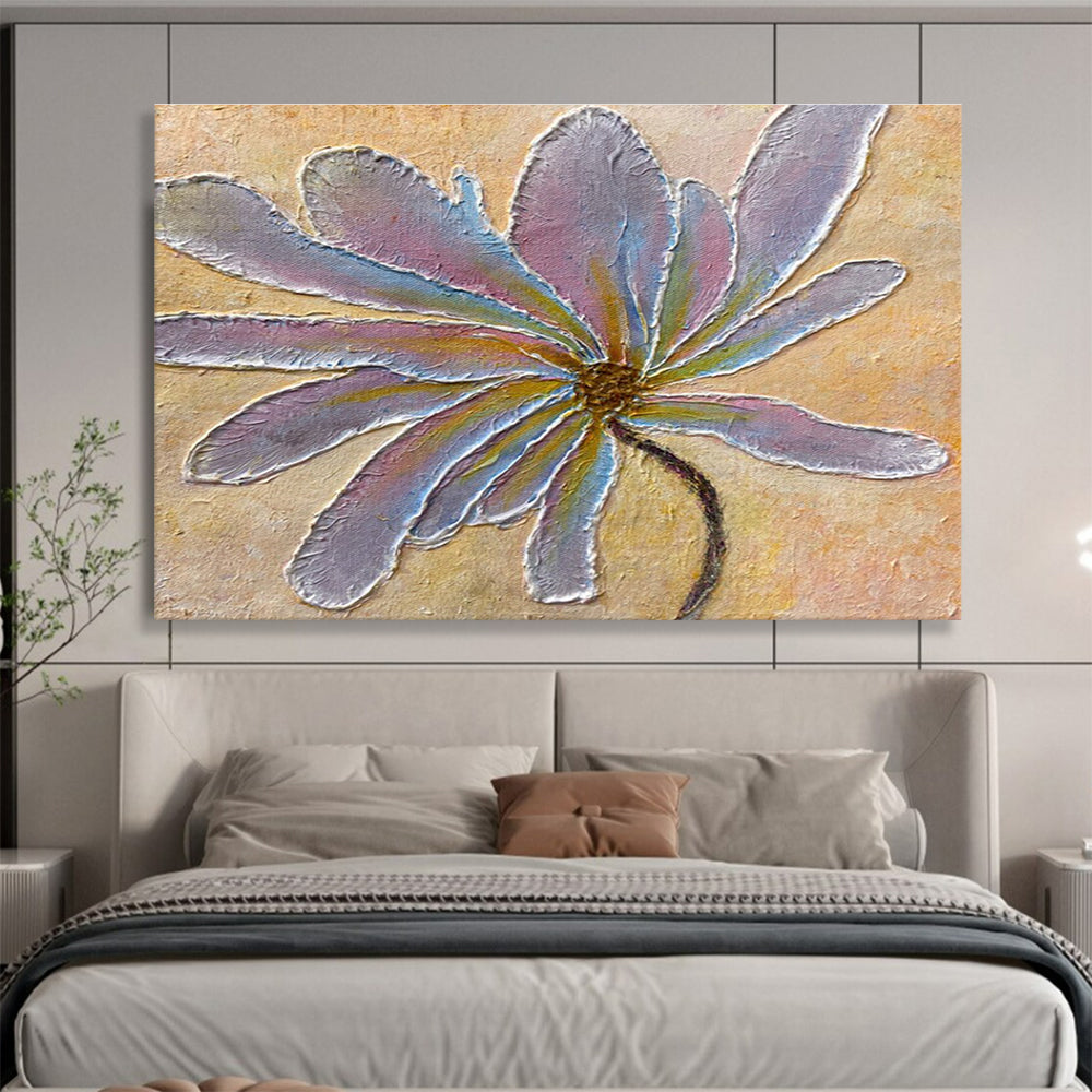 Pastel Flower Abstract Painting with Textured Petals THY346