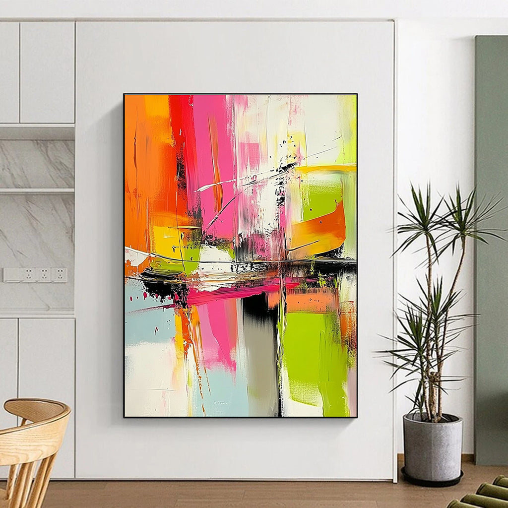 Bright Color Abstract Painting with Dynamic Strokes GER671