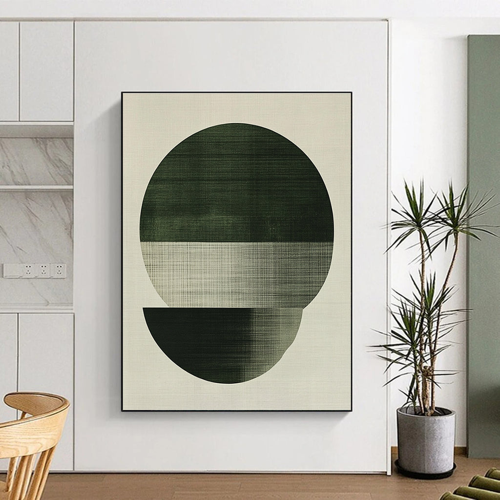 Green Circular Layers Abstract Painting GER854