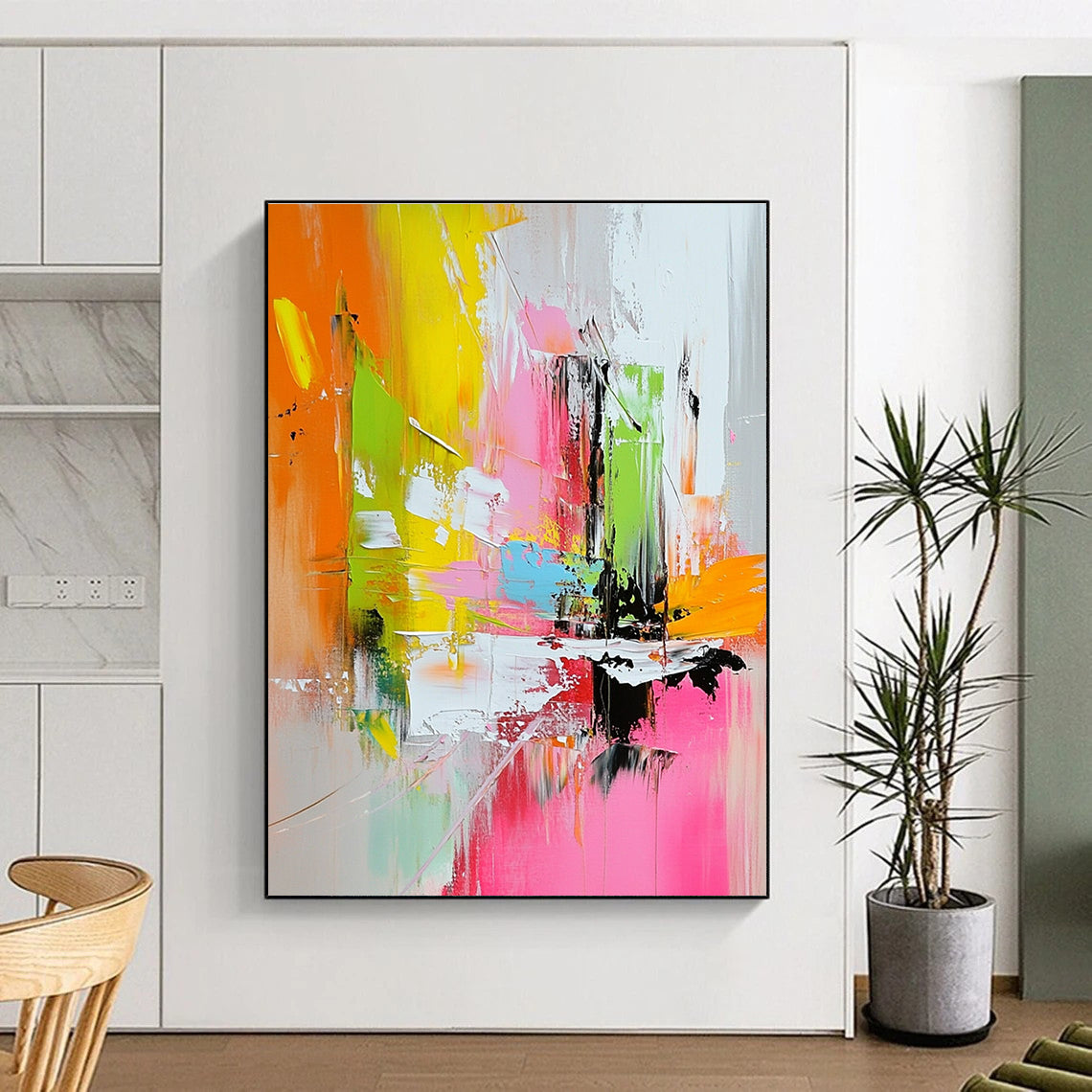 Bright Color Abstract Painting with Dynamic Compositions GER716