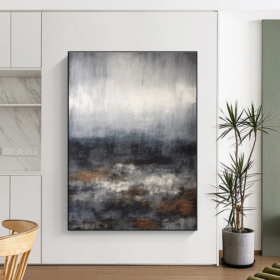 Gray - Toned Abstract Scene with Subtle Colors ADGE368