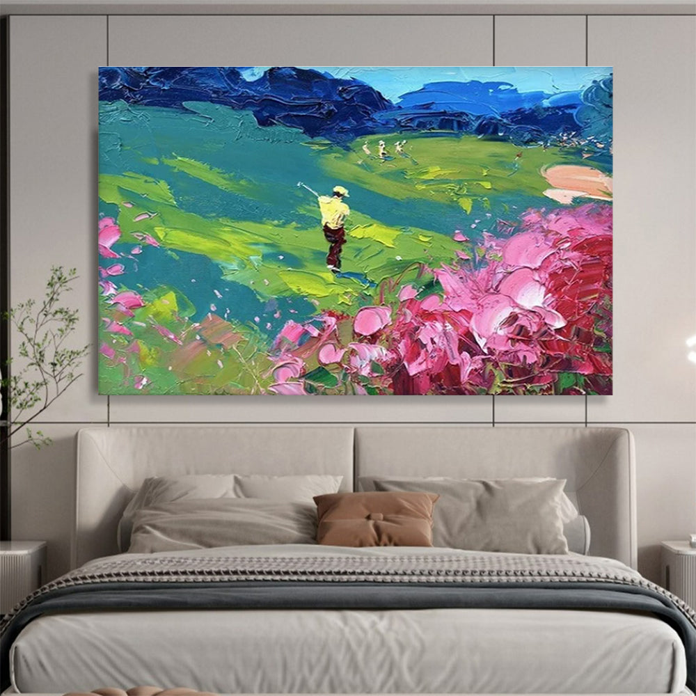 Golfer in the Green Abstract Painting THY446