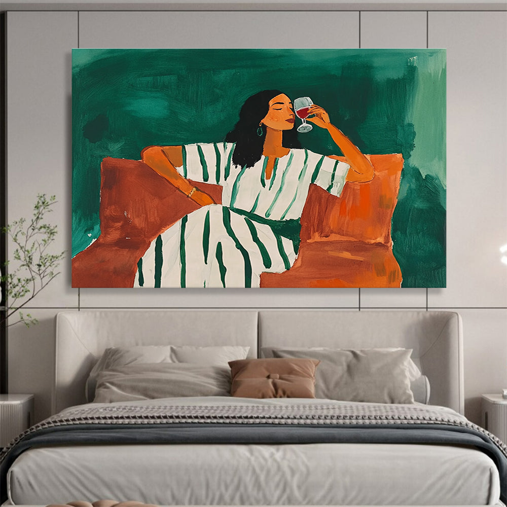 Large abstract painting in brown and black tones featuring a dragonfly silhouette and flowing lines on a dark gray background, exuding mystery and simplicity.SC585