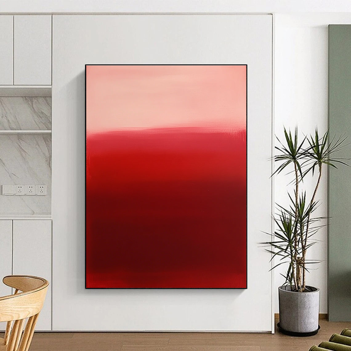 Red Gradient Abstract Painting with Smooth Transitions GER167