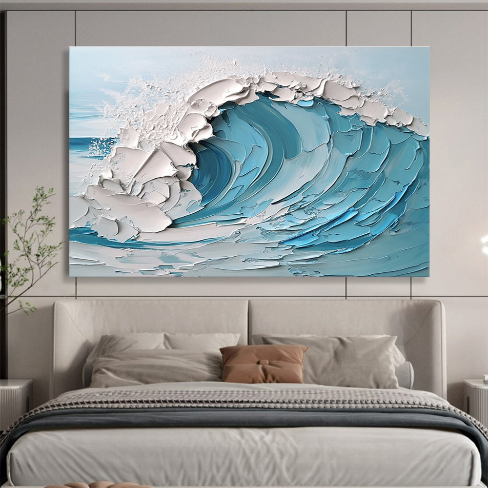 Textured Wave Abstract - Impasto Ocean Abstract Painting DYP004