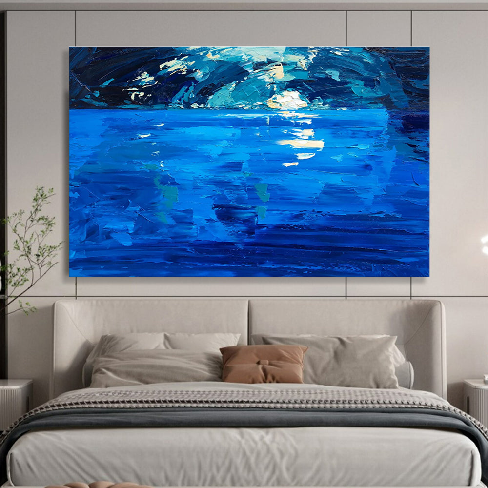 Moonlit Sea Reflection Abstract Painting THY448