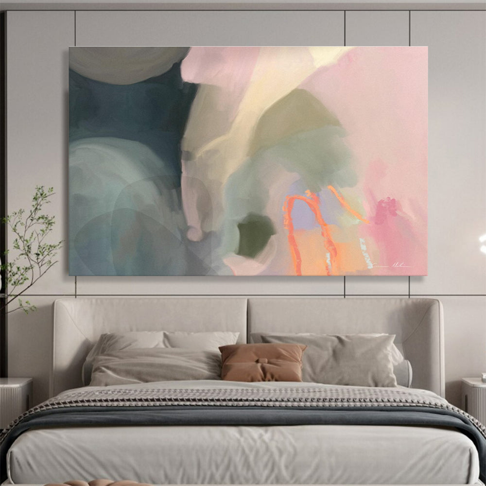 Soft Color Abstract Painting with Gentle, Dreamy Hues THY404