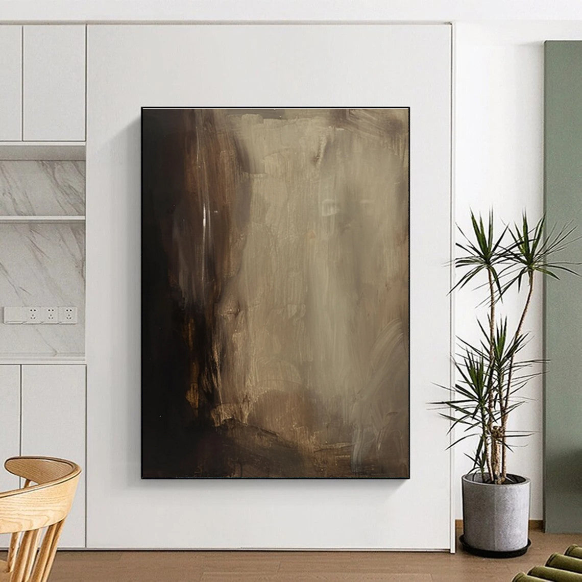 Earthy Tones Abstract Painting with Subtle Textures ADGE511