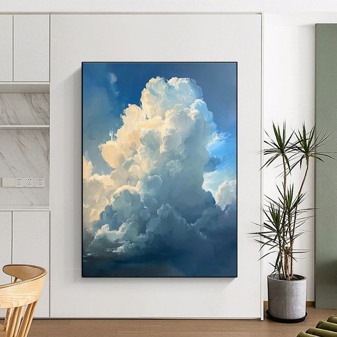 Blue White Cloud Abstract Painting ADGE006