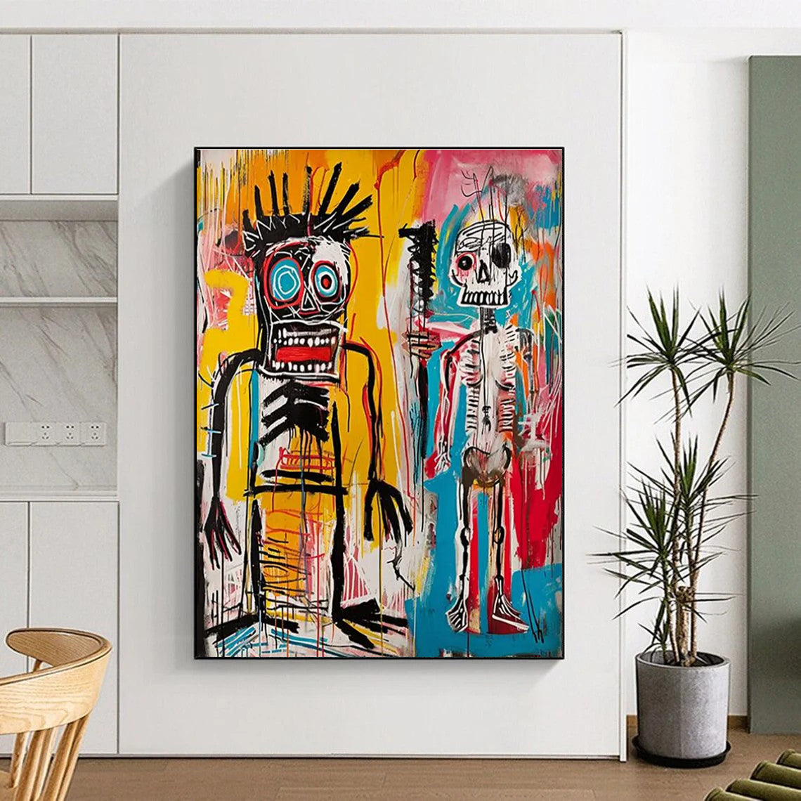 Abstract Figures Painting with Bold Colors and Expressive Lines ADGE099