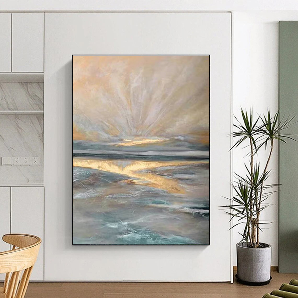 Light - filled Coastal Abstract Painting ADGE264