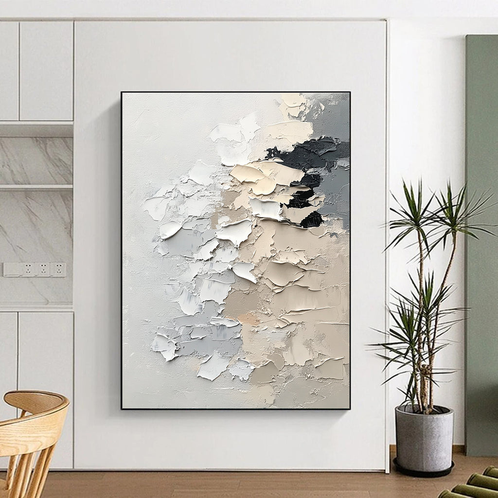 Neutral Textured Abstract Painting with Muted Tones GER607