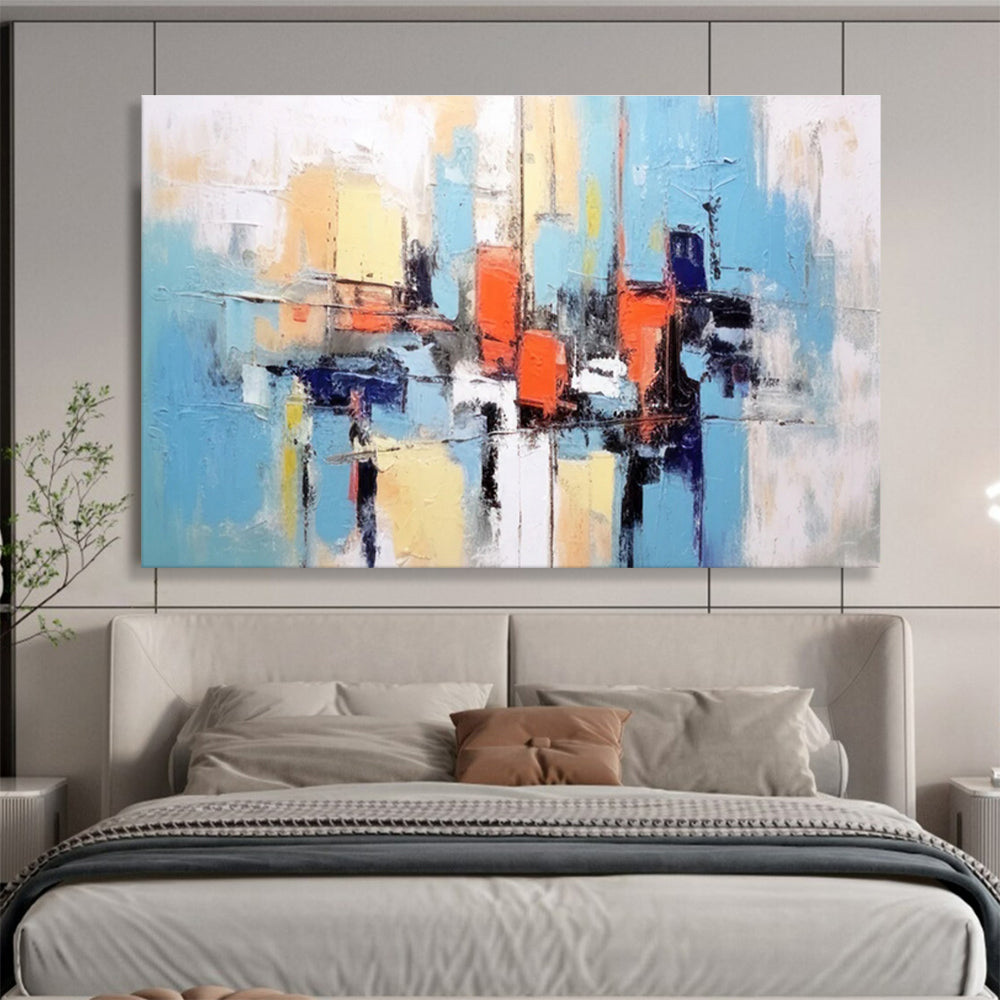Blue Orange Urban Abstract Painting THY067