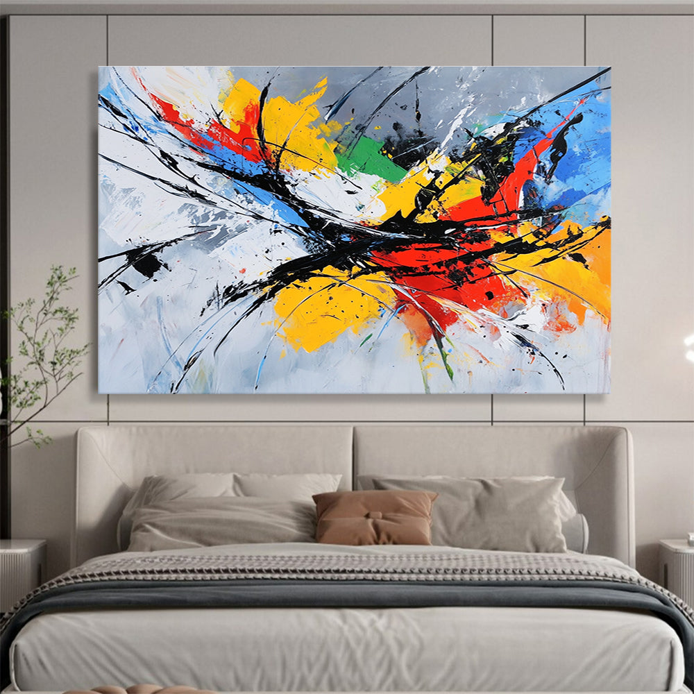 Colorful Expressive Splash Abstract Painting with Vibrant Colors DYP332