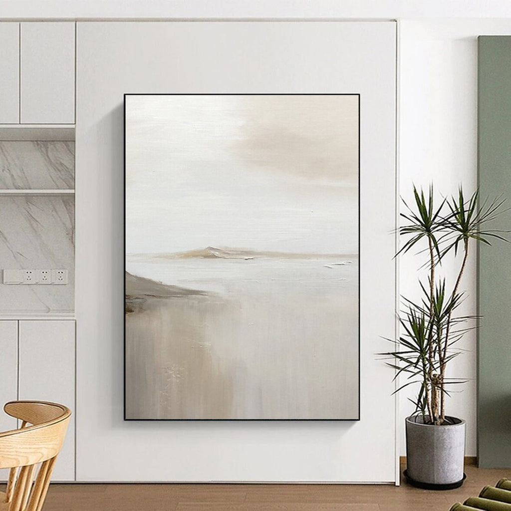 Distant Mountain and Lake Abstract Painting ADGE359