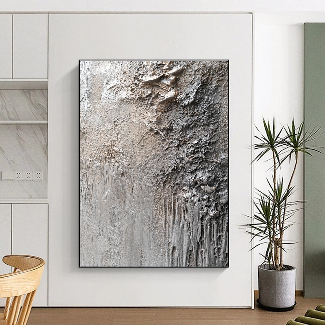 Concrete - Like Textured Gray Abstract Artwork GER251