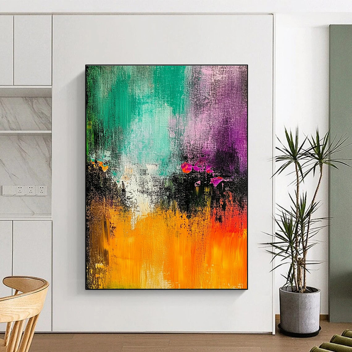 Colorful Abstract Painting with Vivid Splashes GER797