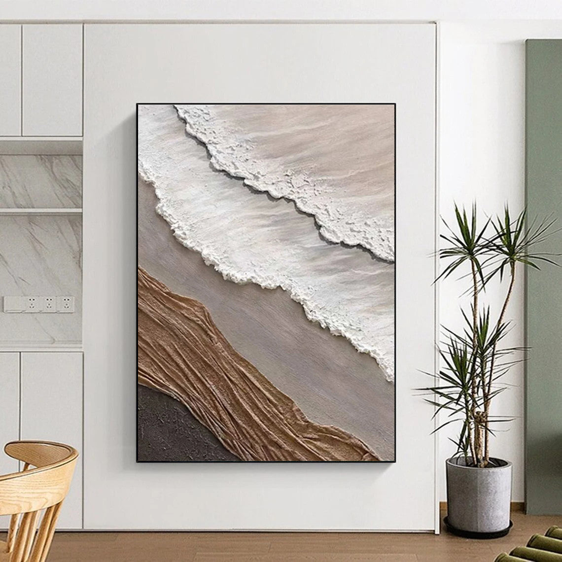 Multi - colored Layered Textured Abstract Painting ADGE344