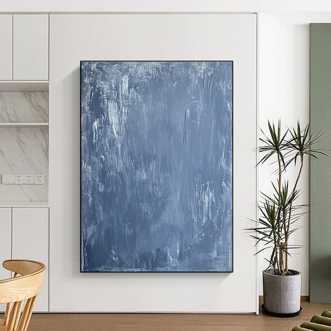 Gray Textured Abstract Painting with Subdued Tones GER402