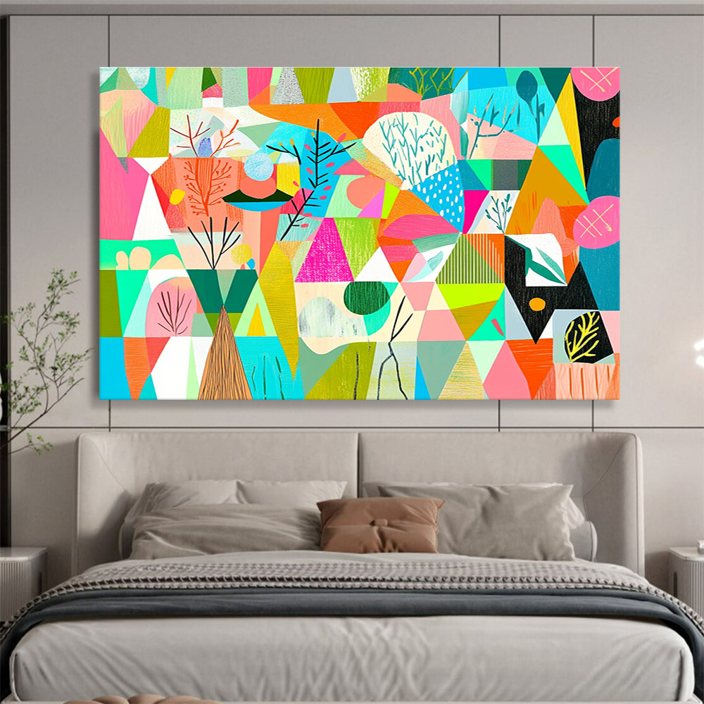 Colorful Geometric Landscape Abstract Painting DYP154
