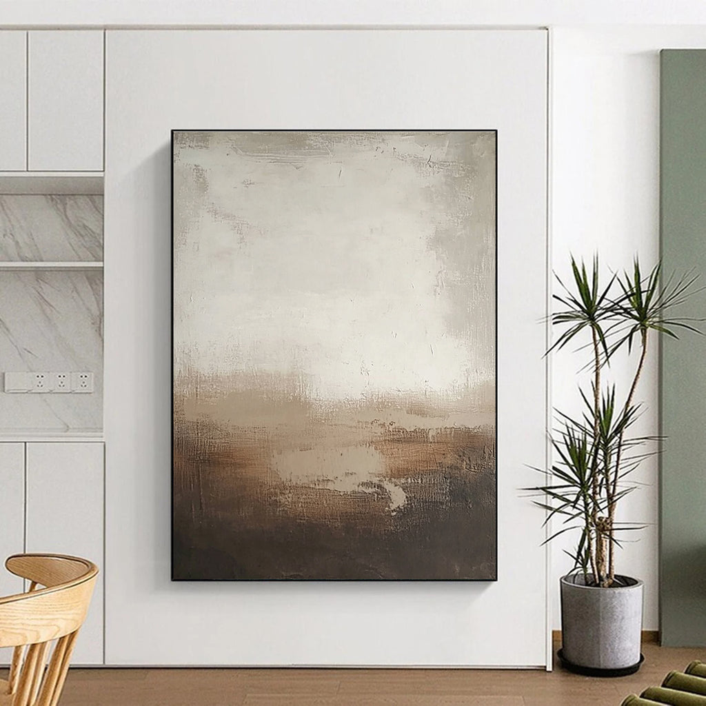 Earth - Toned Textured Abstract Painting with Subtle Layers GER250