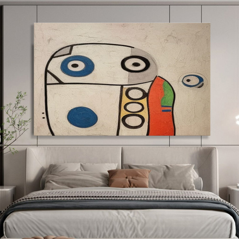 Whimsical Robot - Like Figure Abstract Painting THY001