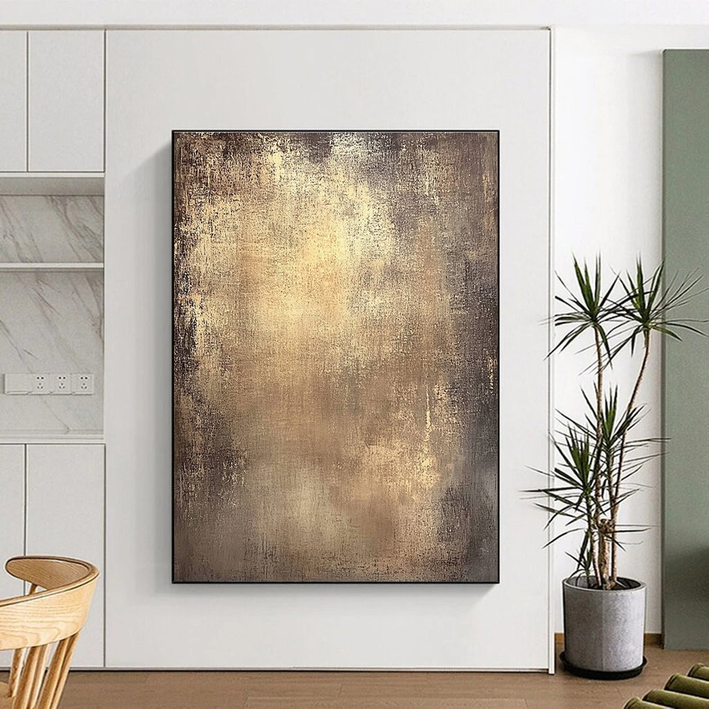 Gold - Textured Abstract Painting with Aged Elegance GER135