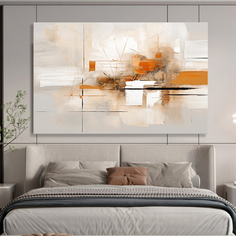 Light Beige and Orange Abstract Painting THY096