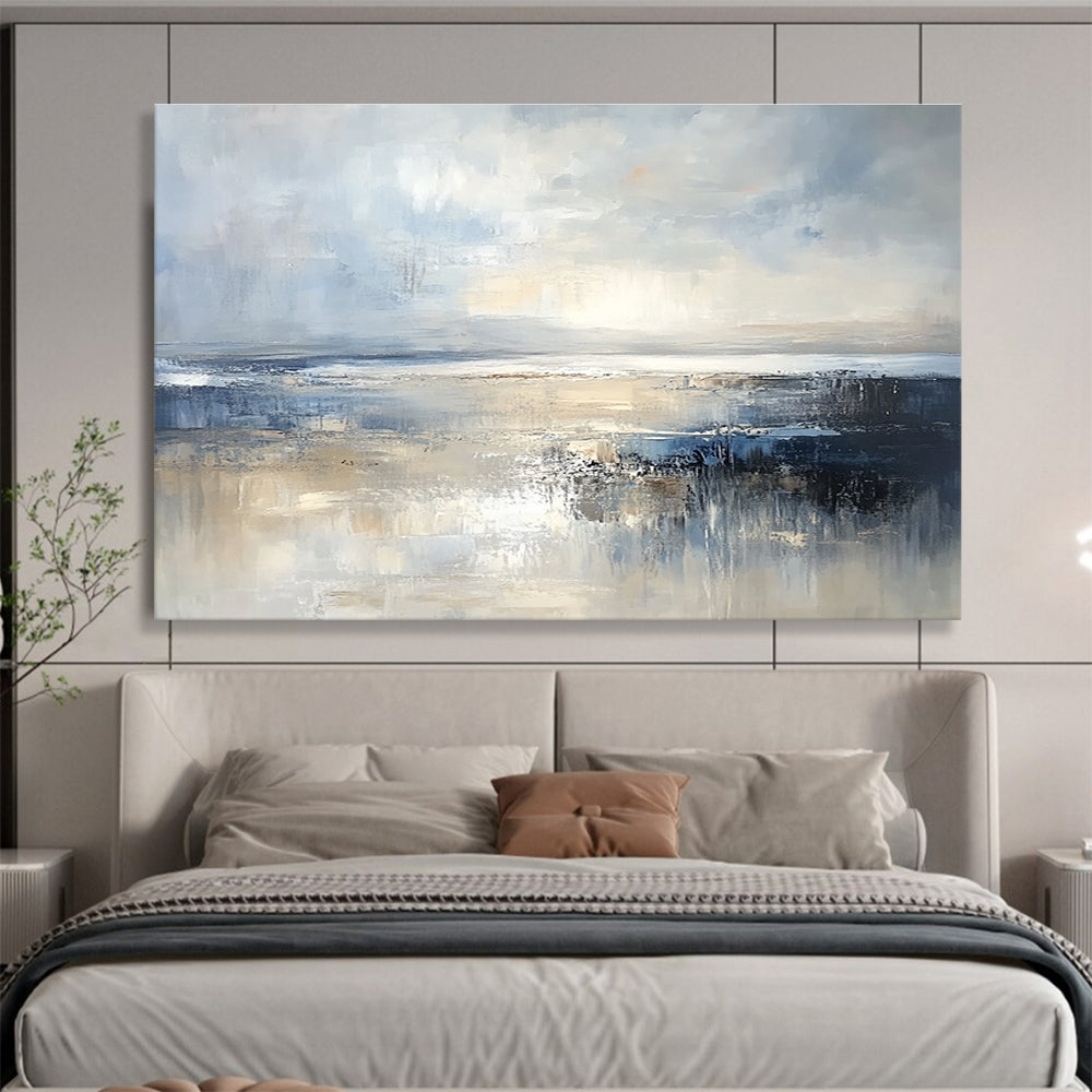 Light Sea Abstract Landscape Painting with Bright Reflections DYP437