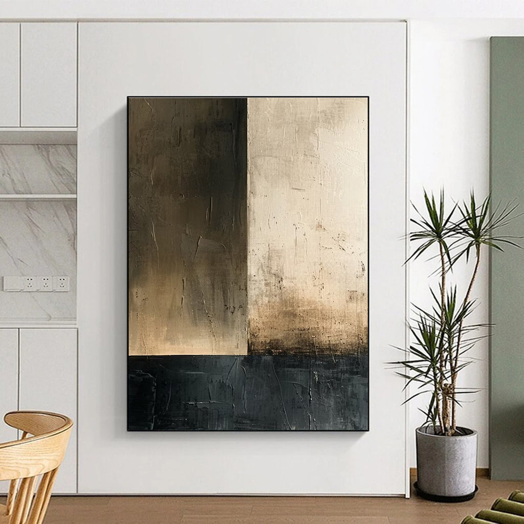 Brown Beige Black Abstract Painting ADGE016