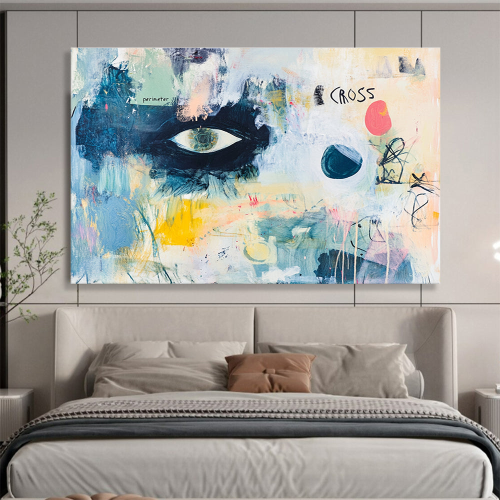 Eye and Abstract Elements Painting with Mixed Media DYP465