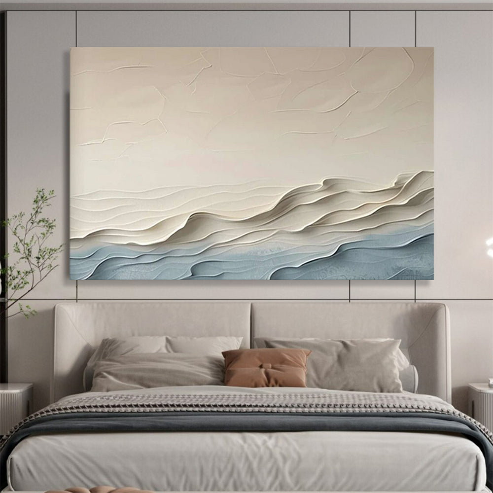 Minimalist Textured Abstract Painting with Neutral Shades THY253