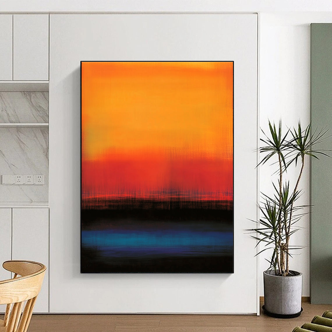 Orange Red Gradient Abstract Painting with Subtle Textures GER490