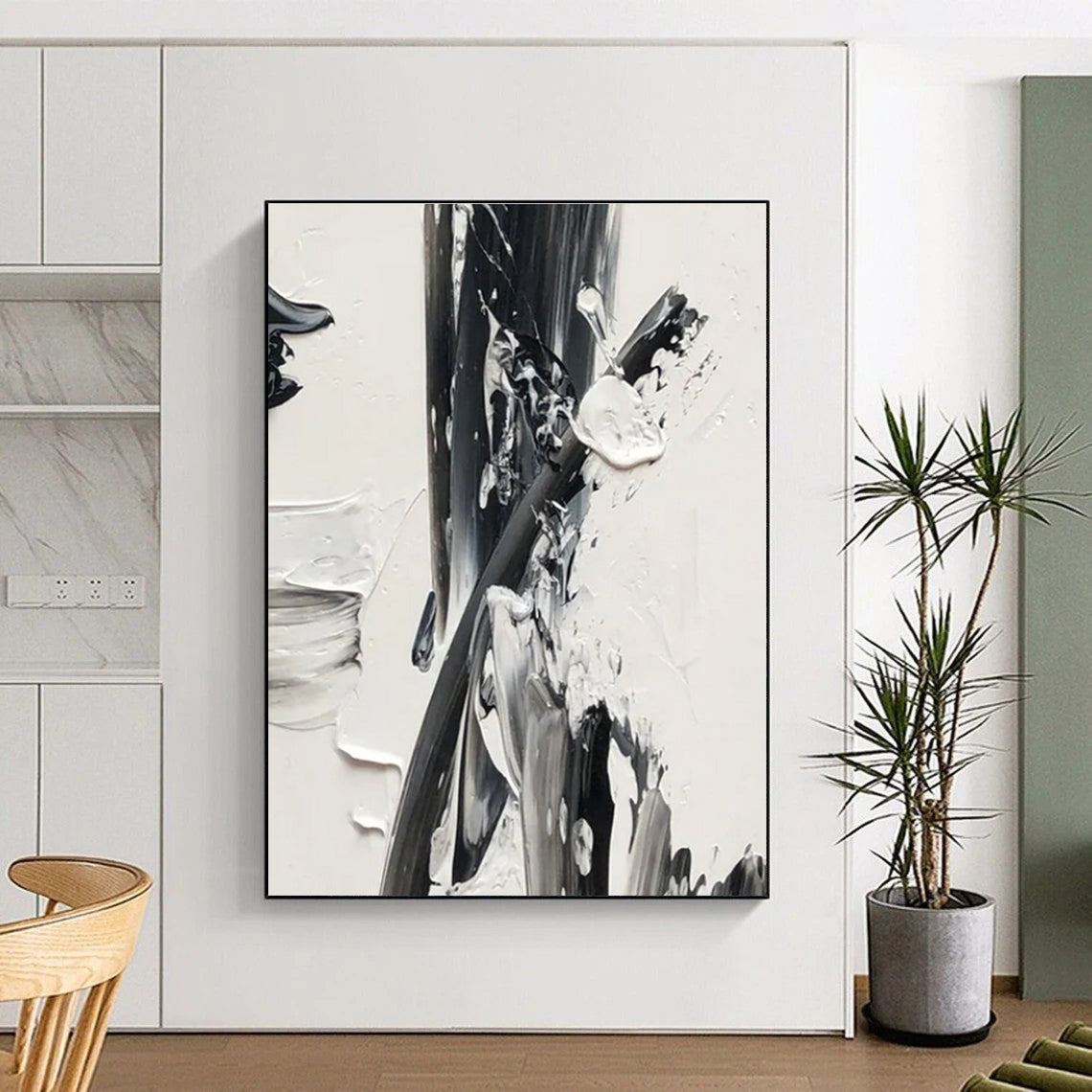 Dramatic Impasto Composition Abstract Painting with Intense Textures ADGE446