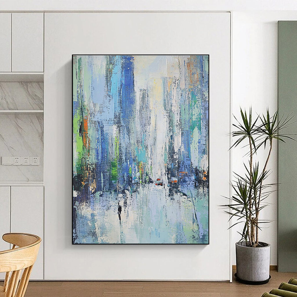 Colorful Cityscape Abstract Painting with Urban Energy GER386