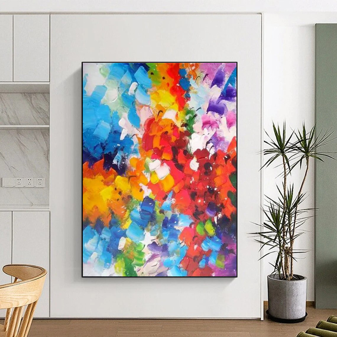 Rainbow - like Color Abstract Painting with a Spectrum of Hues ADGE415