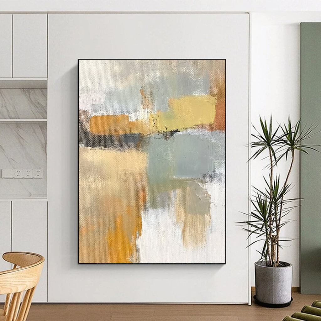 Color Block Abstract Painting with Earthy Tones GER432