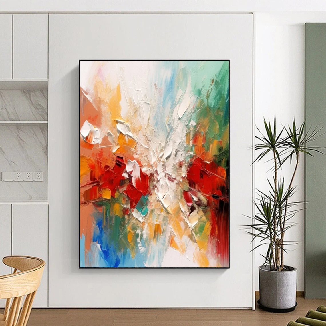 Colorful Explosion Abstract Painting with Bold Textures ADGE079