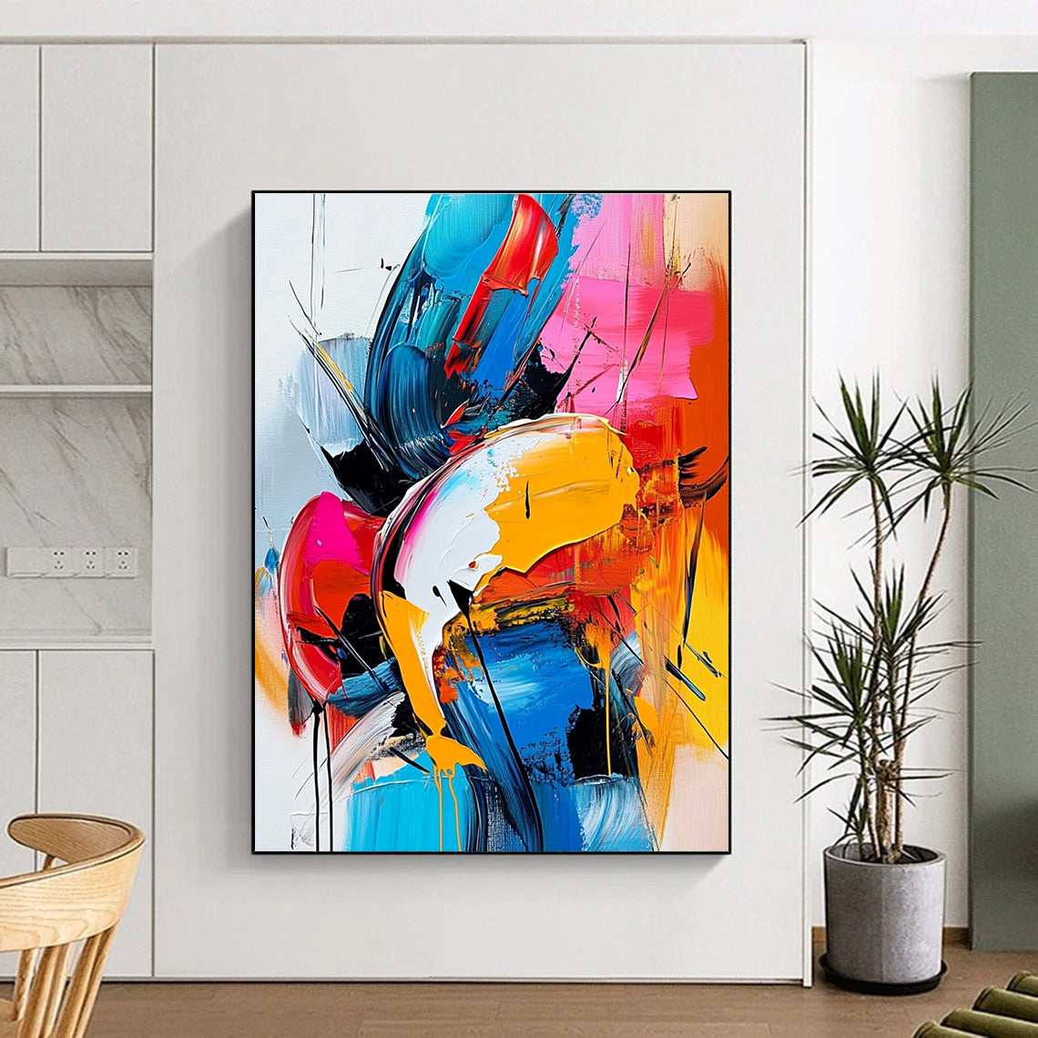 Colorful Dynamic Abstract Painting with Vivid Hues GER596