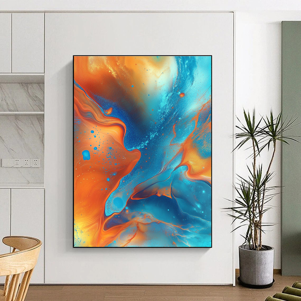 Colorful Fluid Abstract Painting with Swirling Patterns GER416