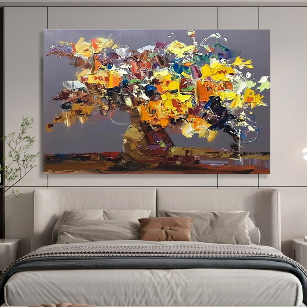 Colorful Floral Abstract Painting with Vibrant Hues THY279