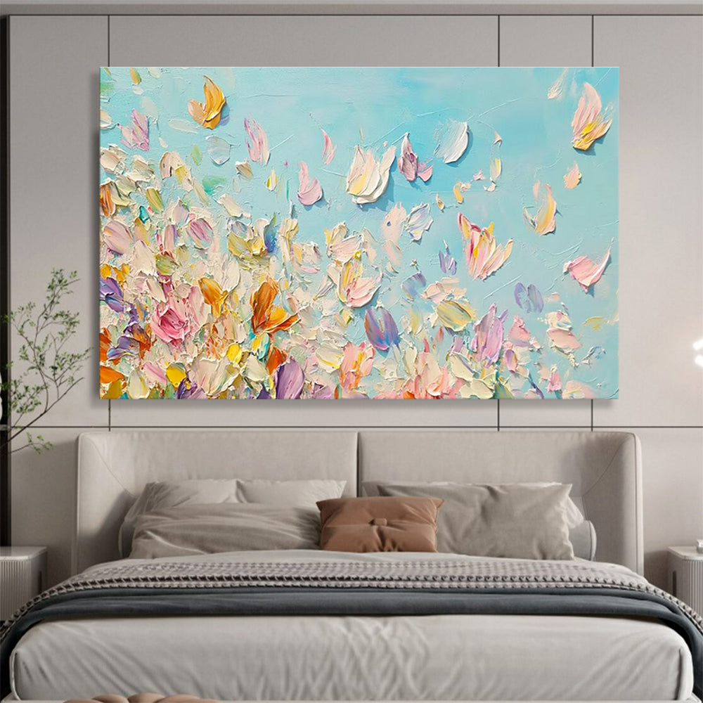 Petal Dance Abstract Painting with Soft, Airy Colors THY410