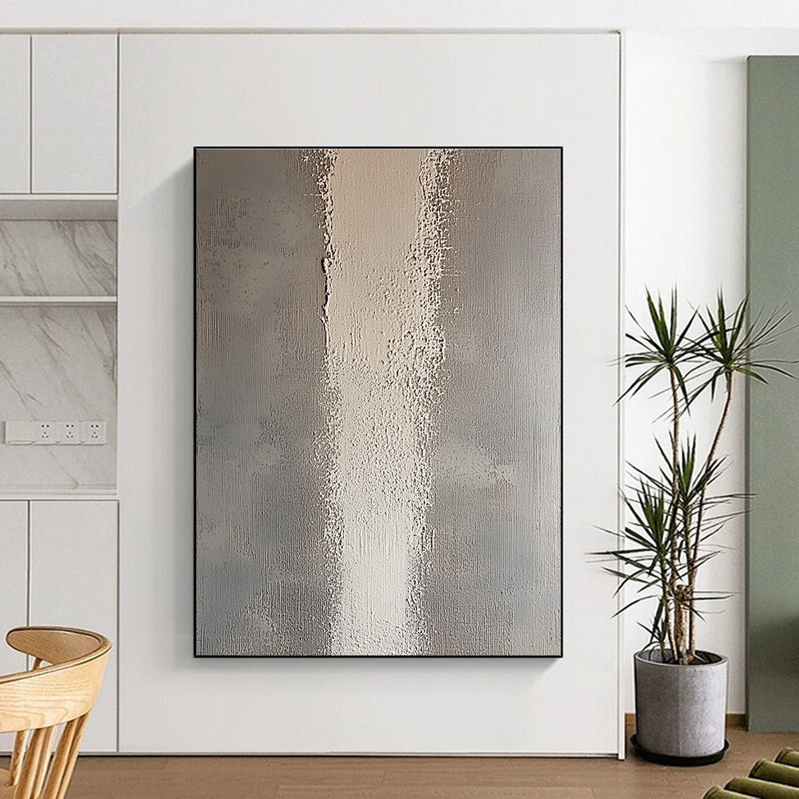 Subtle Textured Gray Abstract with Vertical Patterns GER294