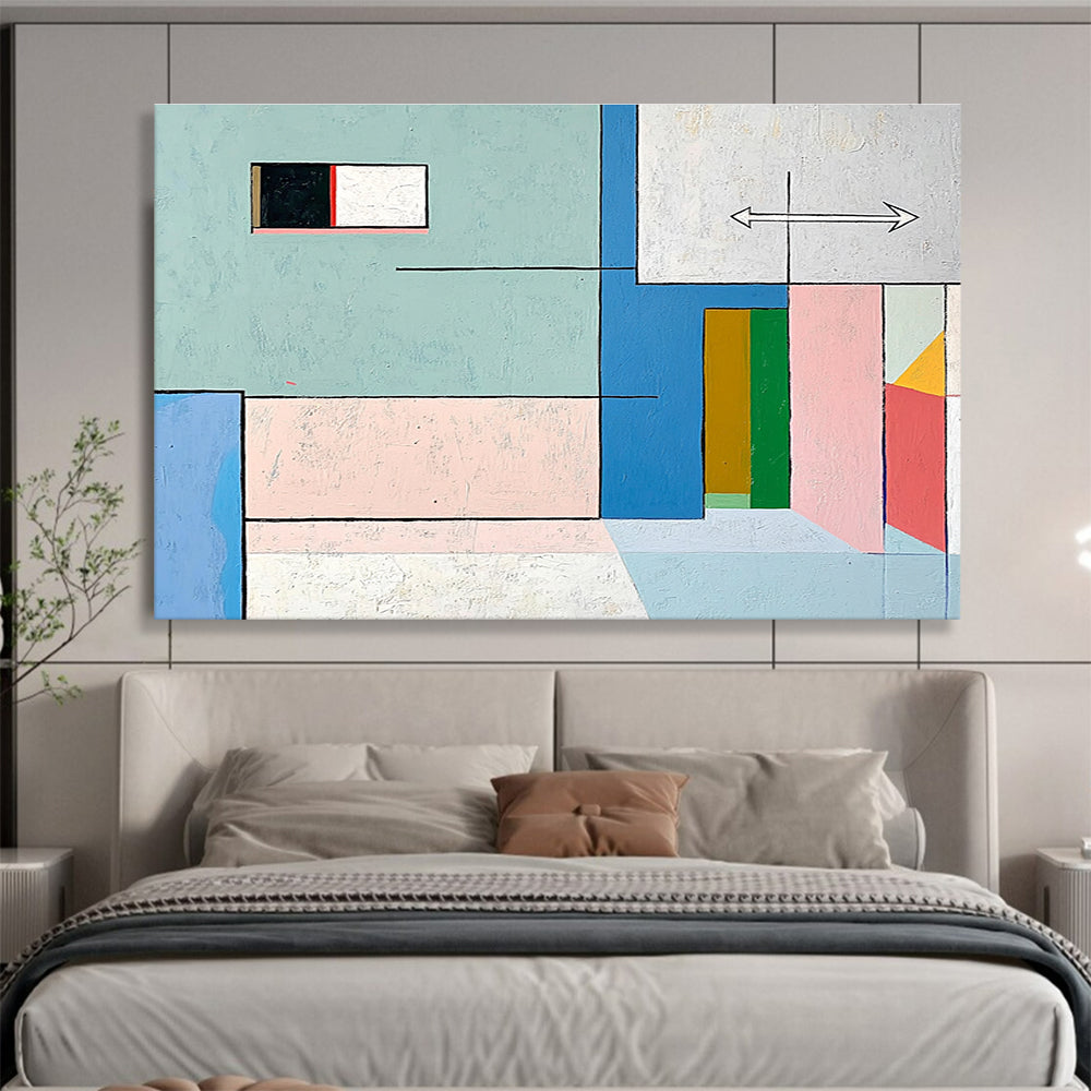 Colorful Geometric Interior Abstract Painting DYP084