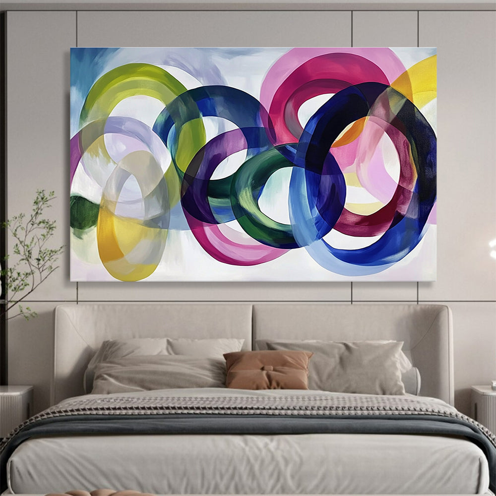 Colorful Ring - Shaped Abstract Painting with Various Hues DYP116